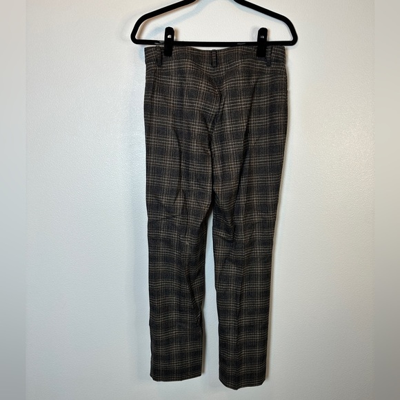 Theory Plaid Straight Leg Pants - Black and Gray - Picture 5 of 8